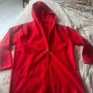 Red Hooded Cardigan